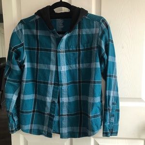 Boys plaid flannel w/hood
